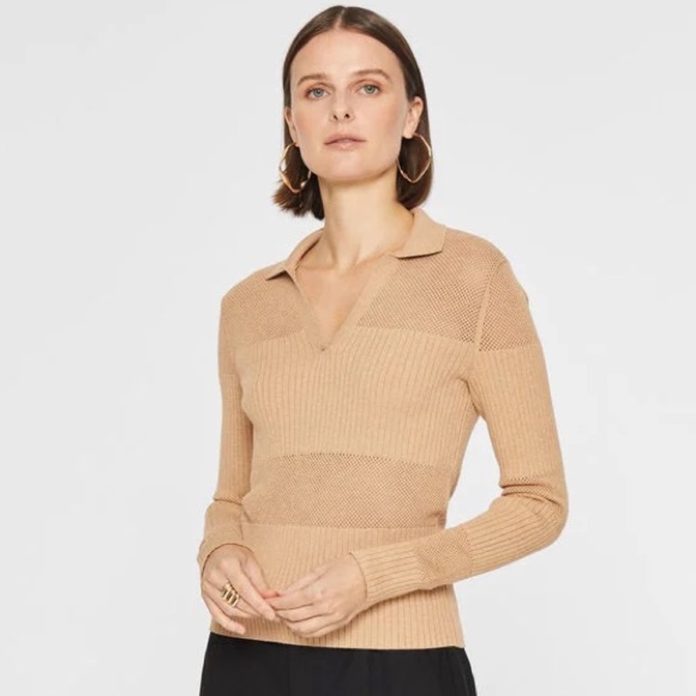 Club Monaco Mix Stitch Johnny Collar Sweater